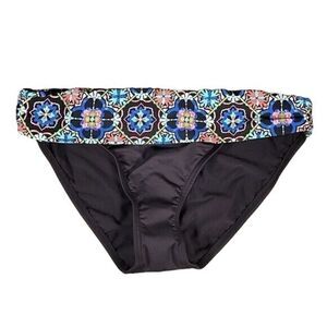 La Blanca Casa Azul Banded Hipster Bikini Bottom Sz 8